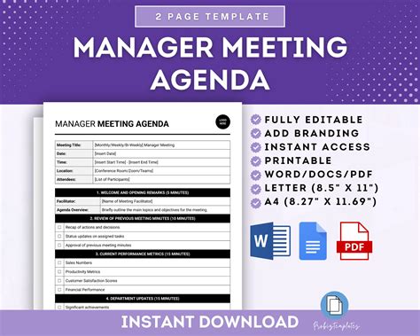 Manager Meeting Agenda Template
