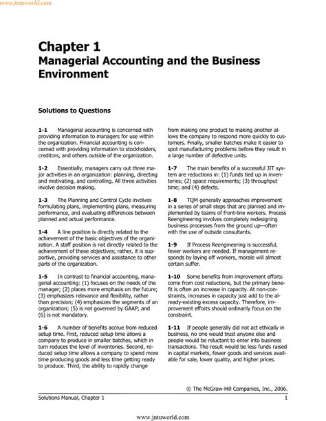 Managerial Accounting 11e Answers To Problems Doc