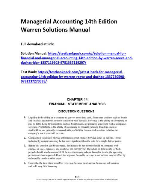 Managerial Accounting 14th Edition Appendix Solutions Epub