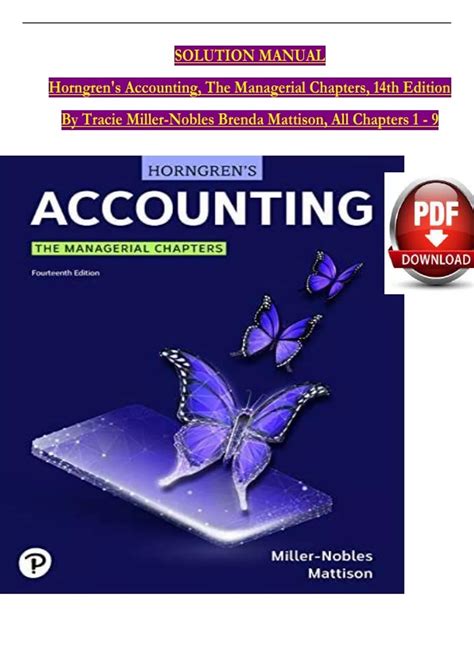 Managerial Accounting 14th Edition Horngren Problems Solutions Kindle Editon