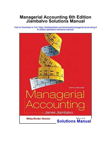 Managerial Accounting 6th Edition Solutions Ch 6 PDF