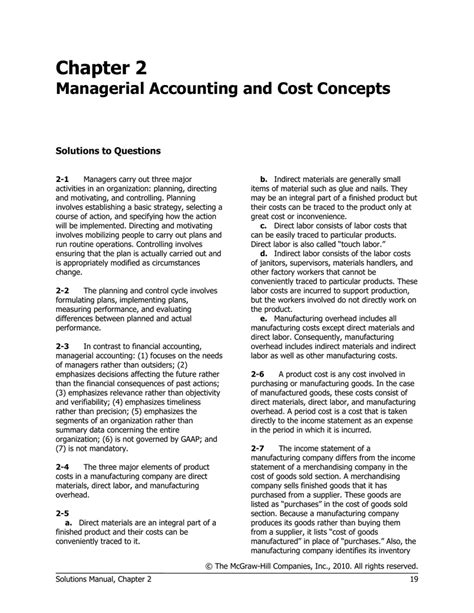 Managerial Accounting Chapter 2 Answers PDF