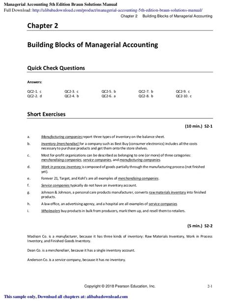 Managerial Accounting Chapter 4 Solutions Sixth Edition Epub