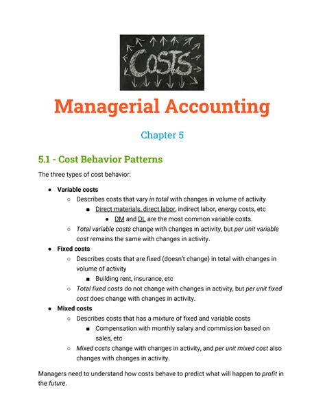 Managerial Accounting Chapter 5 Solutions Doc