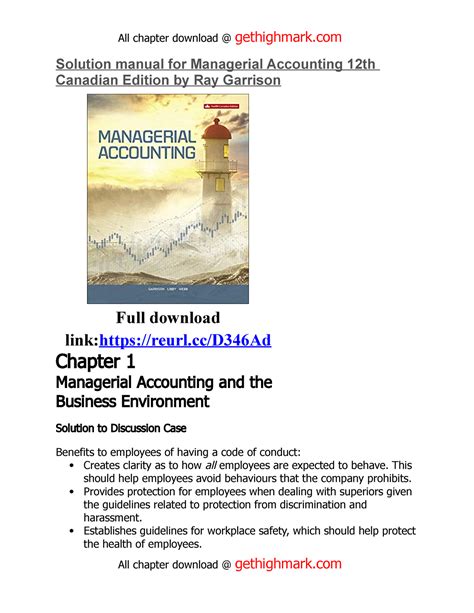 Managerial Accounting Garrison 12th Edition Solution Manual Doc