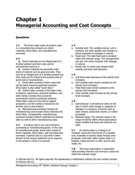 Managerial Accounting Garrison Chapter 3 Solutions Doc