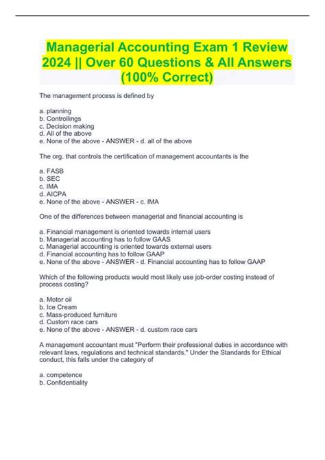 Managerial Accounting Test Answers Epub