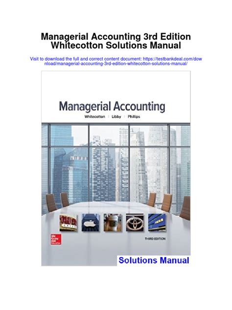 Managerial Accounting Whitecotton Solution Manual Ebook PDF