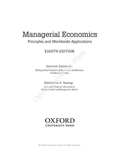 Managerial Economics 8e Answers Reader