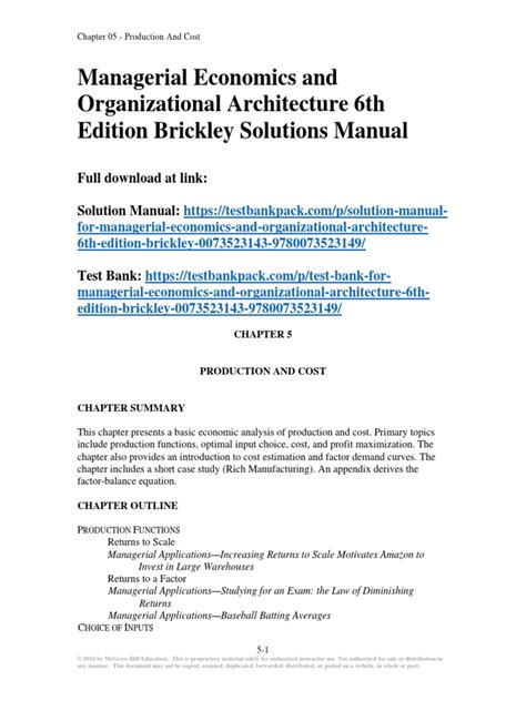 Managerial Economics And Organizational Architecture Answers Doc