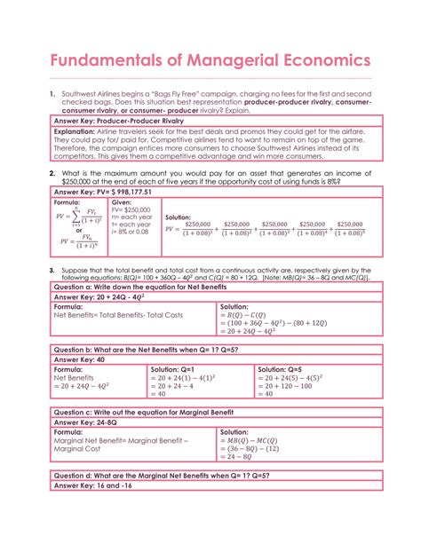 Managerial Economics Answer Key Epub