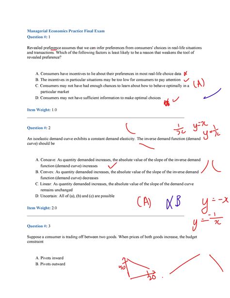 Managerial Economics Exam Answers Doc