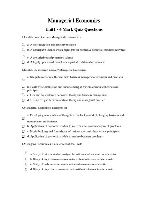 Managerial Economics Questions And Answers Pdf Kindle Editon