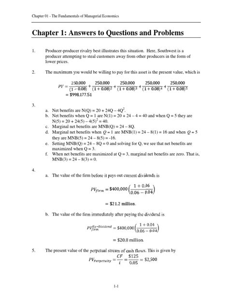 Managerial Economics Solutions Answer Questions Doc