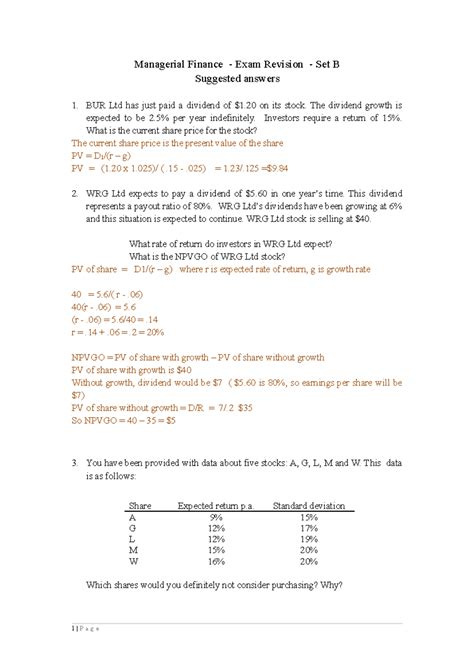 Managerial Finance Test Answers Epub