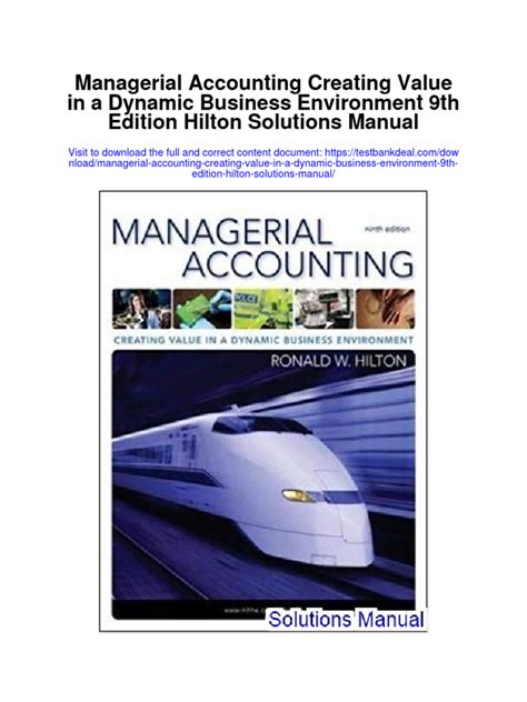 Managerial accounting hilton 9th edition solution manual Ebook Kindle Editon