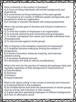 Managing Diversity Multiple Choice Questions And Answers Epub