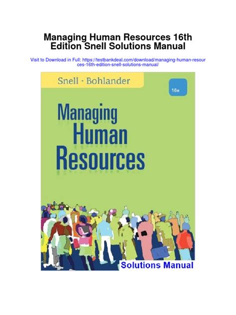 Managing Human Resources by Scott A. Snell, 16th Edition (PDF) Ebook Kindle Editon