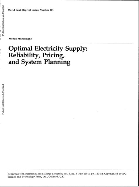 Managing Power Systems Efficient Supply Planning and Optimal Pricing of Electricity Doc