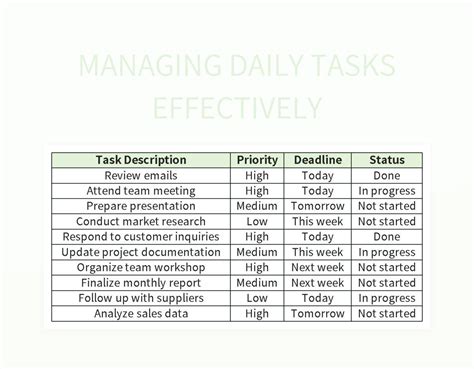 Managing daily tasks: