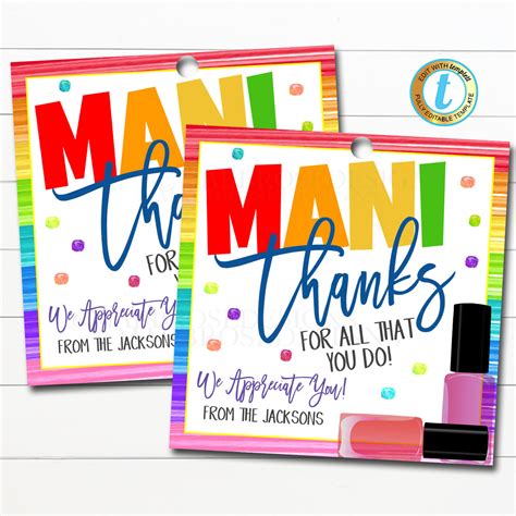 Mani Thanks For All You Do Free Printable