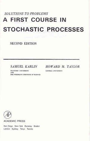 Manual Solution Of Stochastic Processes By Karlin Ebook PDF