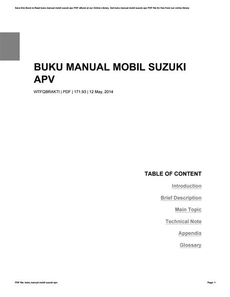 Manual Suzuki Apv Ebook Epub