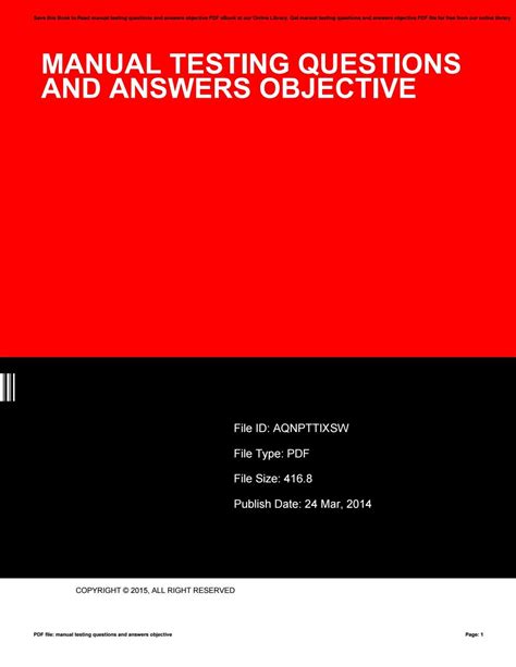 Manual Testing Questions And Answers Objective Epub