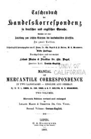 Manual of Mercantile Correspondence in Two Languages - English and German Doc