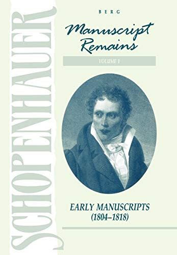 Manuscript Remains Volume I Early Manuscripts 1804-1818 Manuscript Remains Vol 1 Reader