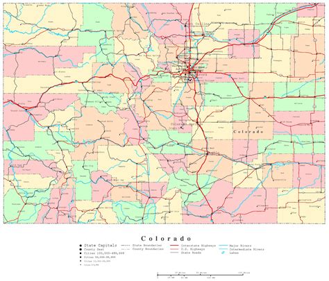 Map Of Colorado Printable