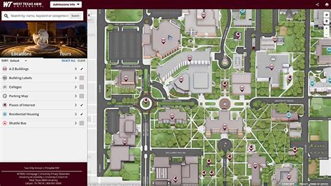 Map of WTAMU: Exploring the Hub of Higher Education in Texas