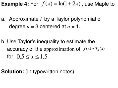 Maple Approxomation Solution Doc