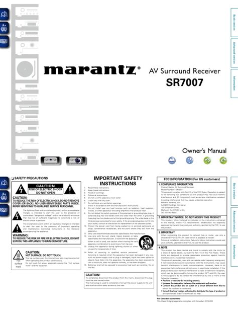 Marantz Sr7007 User Manual PDF Reader