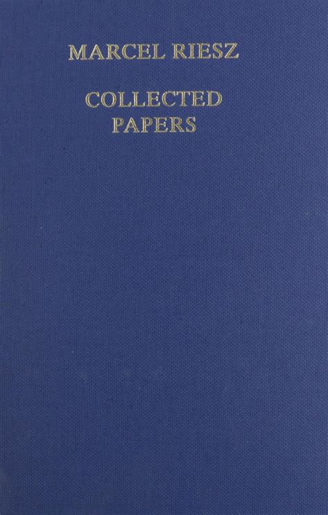 Marcel Riesz Collected Papers French Edition PDF