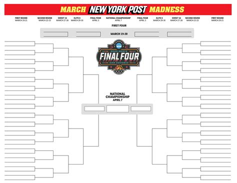 March Madness Bracket Template