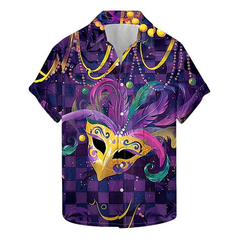 Mardi Gras Collared Shirt: Vibrant Threads for an Unforgettable Celebration