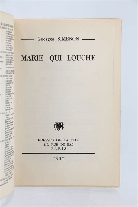 Marie Qui Louche Simenon French Edition Reader