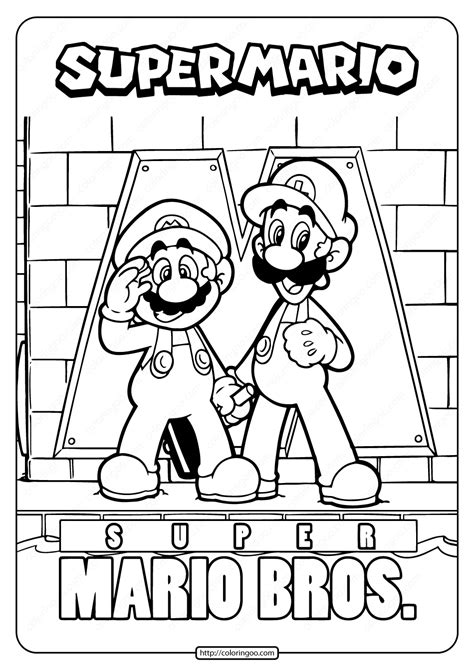 Mario Brothers Printable Coloring Pages