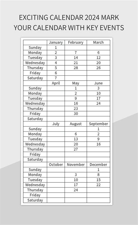 Mark key dates in a planner or calendar app.