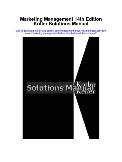 Marketing Management Kotler 14th Edition Solutions Manual Reader