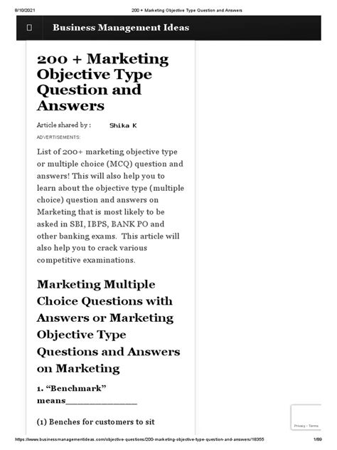 Marketing Objective Type Questions And Answers Kindle Editon