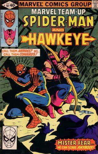 Marvel Team-up Spiderman and Hawkeye Vs Mister Fear Vol 1 No 92 April 1980 Doc