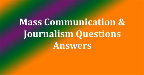 Mass Communication Multiple Choice Questions With Answers Doc