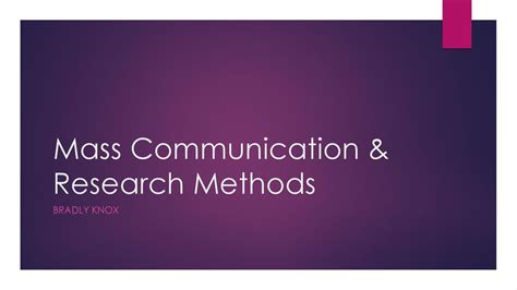 Mass Communication Research Methods Reader