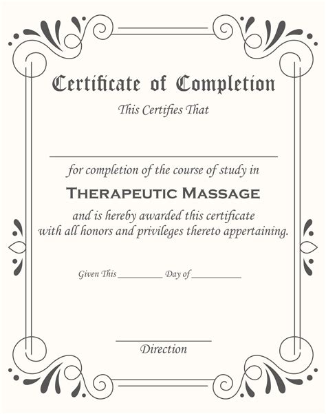 Massage Certificate Templates