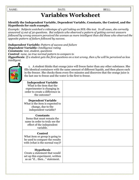 Master Scientific Experiments: Free Worksheet: Dependent and Independent Variables Download!