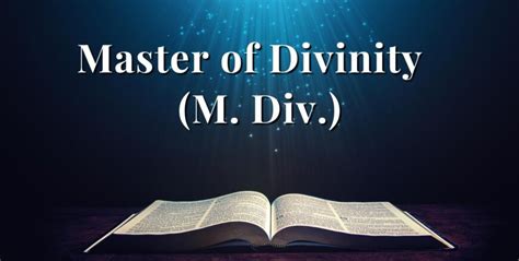 Master of Divinity (M.Div.):
