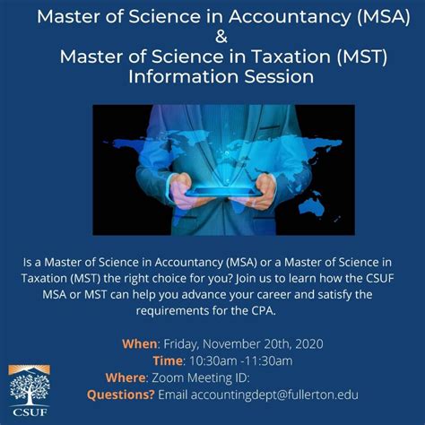 Master of Science in Accounting (MSA)