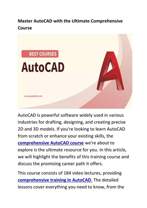 Master the Art of AutoCAD with a Comprehensive Course in Singapore